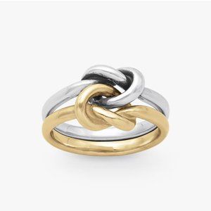 JAMES AVERY Lover's Knot Gold & Silver Ring Sz 8
